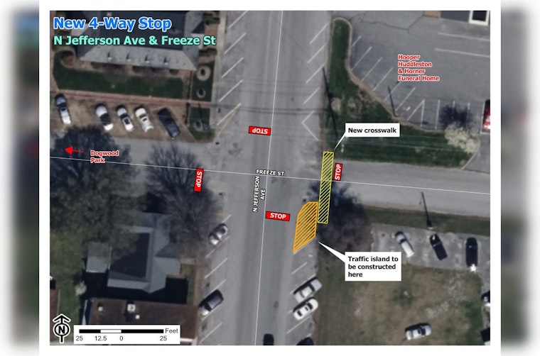 Cookeville to Implement New Four-Way Stop at North Jefferson and Freeze Street for Enhanced Safety