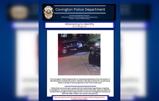 Covington Police Seek Public's Aid in Identifying Suspects in Town Creek Auto Burglaries
