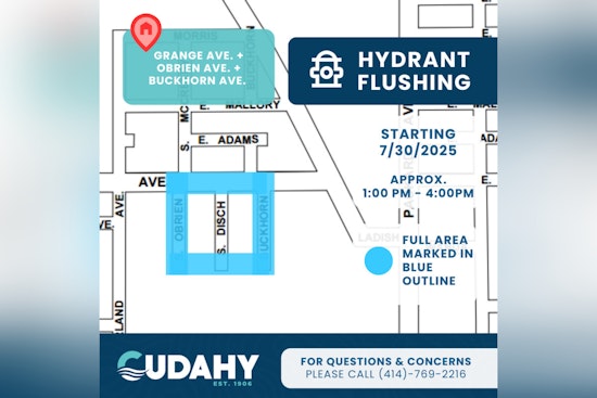Cudahy Continues Crucial Hydrant Flushing in Yellow Zone with Temporary Water Disruptions Expected