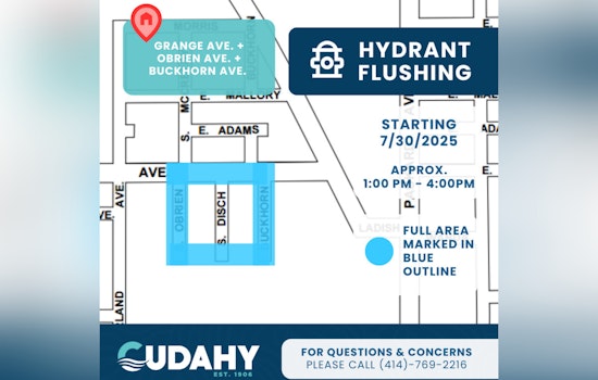 Cudahy Continues Crucial Hydrant Flushing in Yellow Zone with Temporary Water Disruptions Expected