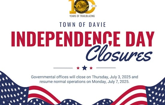 Davie to Celebrate National Park and Recreation Month with Special Hours and Events for Independence Day