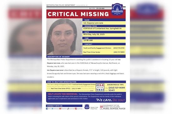 DC Police Issue Alert for Missing 15-Year-Old Isis Dayana Lara Lara, Public Assistance Sought