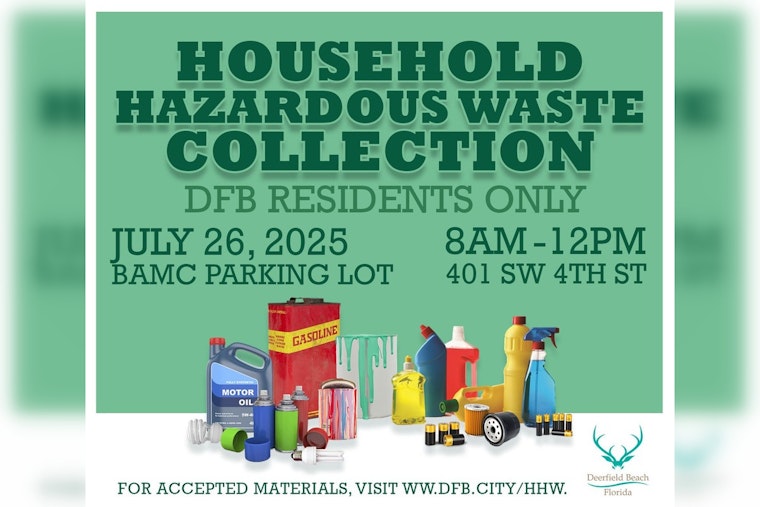 Deerfield Beach Hosts Free Hazardous Waste Collection Event for Residents on July 26th