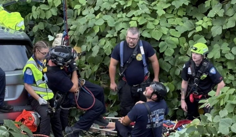 Driver Rescued After Vehicle Plummets Down 50-Foot Embankment in Gaston County