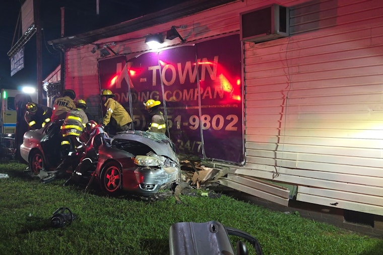 Driver Seriously Injured as Car Strikes Building on Washington Pike Near Luttrell Road