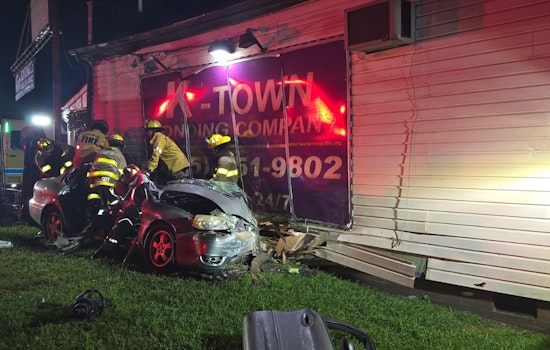 Driver Seriously Injured as Car Strikes Building on Washington Pike Near Luttrell Road