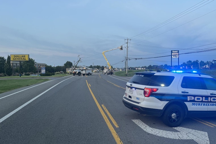 Early Morning Crash Causes Power Outage and Road Closures on Murfreesboro's North Thompson Lane
