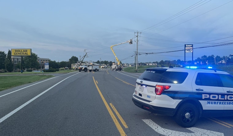 Early Morning Crash Causes Power Outage and Road Closures on Murfreesboro's North Thompson Lane