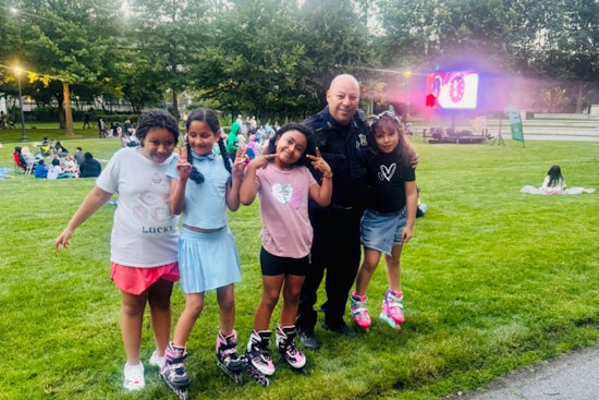 East Boston Community Bonds with Local Police at 'Summer on the Greenway' Movie Night
