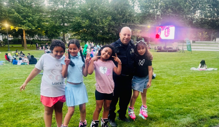 East Boston Community Bonds with Local Police at 'Summer on the Greenway' Movie Night
