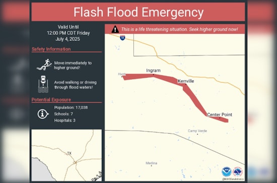 Flood Threat Looms Over South Texas, Kerrville and Surrounding Areas under Flash Flood Emergency