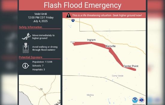 Flood Threat Looms Over South Texas, Kerrville and Surrounding Areas under Flash Flood Emergency