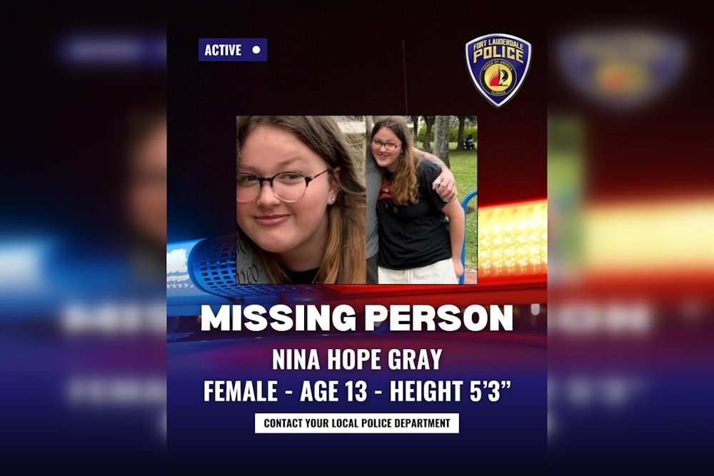 Fort Lauderdale Police Search for Missing 13-Year-Old Nina Gray, Community Urged to Help