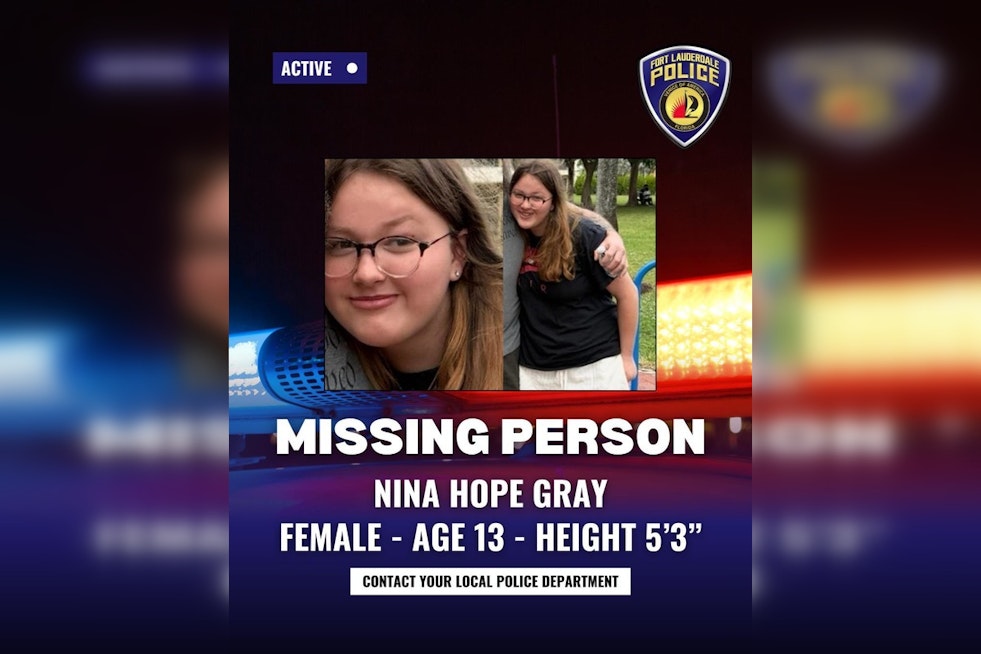 Fort Lauderdale Police Search for Missing 13-Year-Old Nina Gray, Community Urged to Help