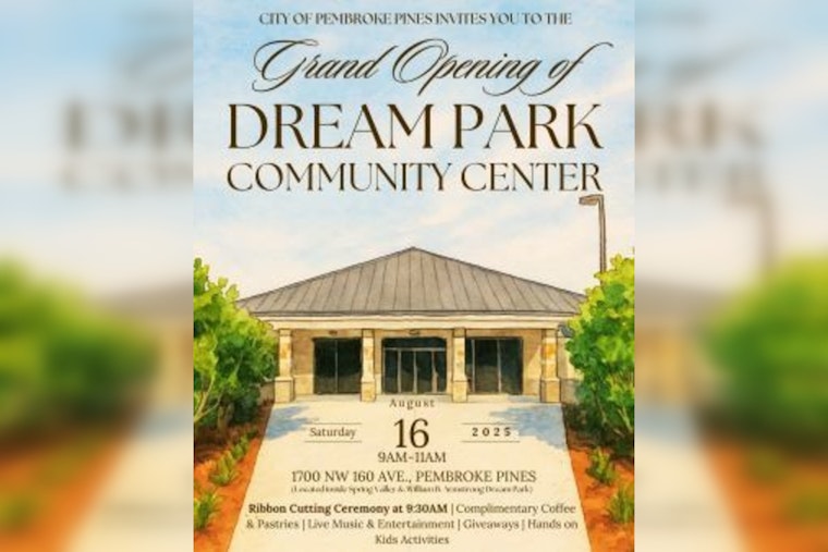 Grand Opening of Dream Park Community Center to Enliven Pembroke Pines with Family Activities and Live Music