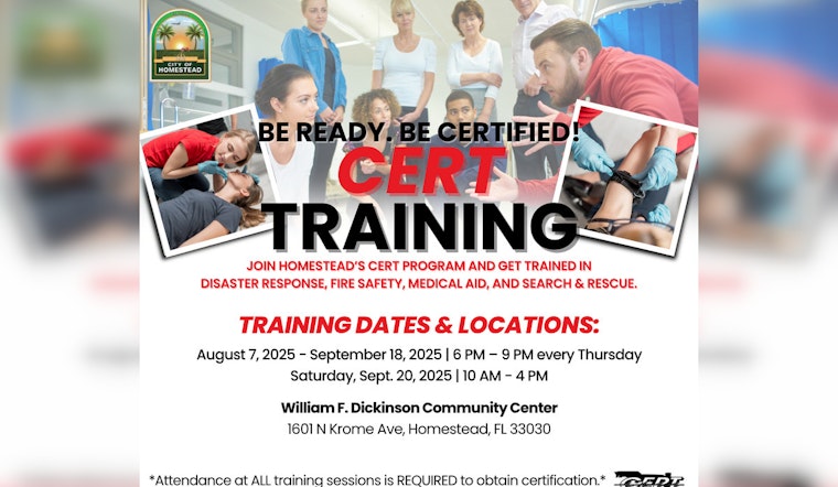 Homestead Revitalizes Community Safety with Free Emergency Response Training Sessions