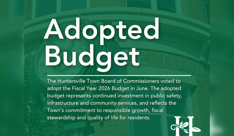 Huntersville Commissioners Approve FY 2026 Budget Focused on Public Services and Growth Without Tax Increase