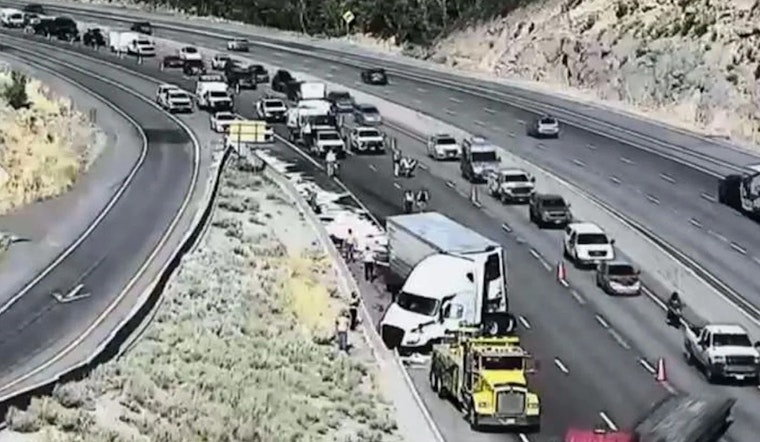 Jackknifed Semi Carrying Carpets Causes Major Delays on I-80 in Parleys Canyon