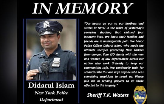 Jacksonville Sheriff Expresses Condolences, Stands In Solidarity with NYPD After Tragic Shooting