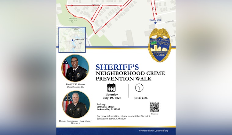 Jacksonville Sheriff T.K. Waters to Host Community Walk in Robinson’s Addition for Direct Citizen Engagement
