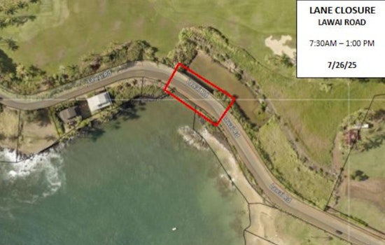 Kōloa Travel Advisory with Scheduled Lane Closures on Lāwa‘i Road for Emergency Repairs on July 26
