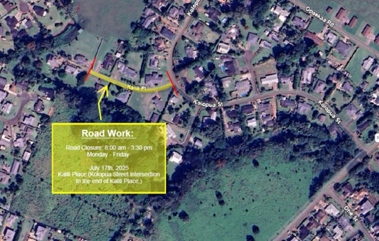 Kapa‘a Commuters to Face Lane Closures for Road Resurfacing on Kalili Place on July 17