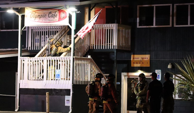 Kaua‘i Firefighters Rapidly Contain Early Morning Blaze at Olympic Café in Kapa‘a