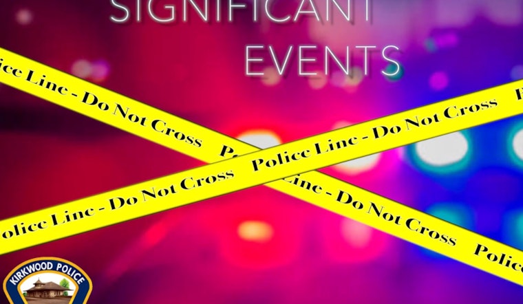 Kirkwood Police Report Week of Unrest with Accidental Shooting, Copper Theft, Vehicle Theft, and Cyclist Assault