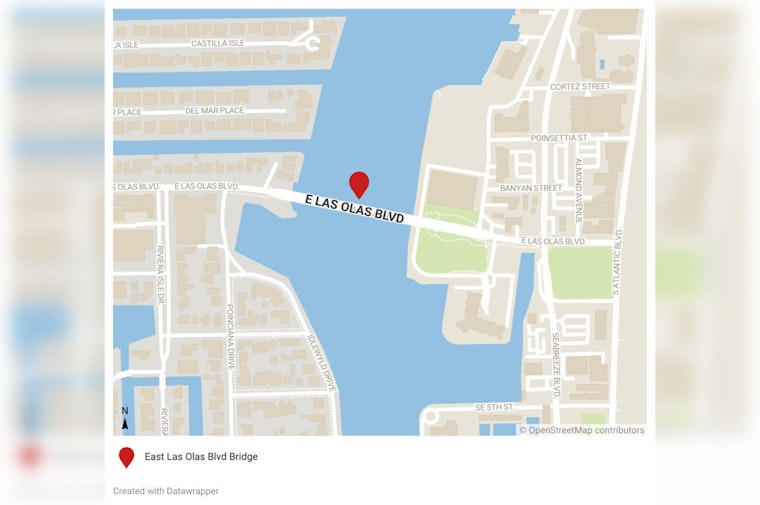 Lane Closures on Las Olas Boulevard Drawbridge in Fort Lauderdale Set for End of July Due to Maintenance