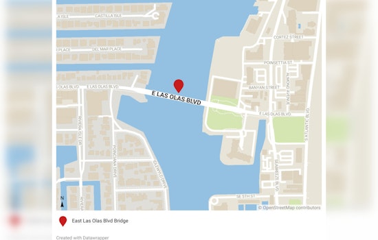 Lane Closures on Las Olas Boulevard Drawbridge in Fort Lauderdale Set for End of July Due to Maintenance