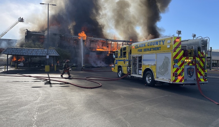 Las Vegas' University Shopping Center Engulfed in Blaze Near UNLV as Emergency Services Respond to Three-Alarm Fire