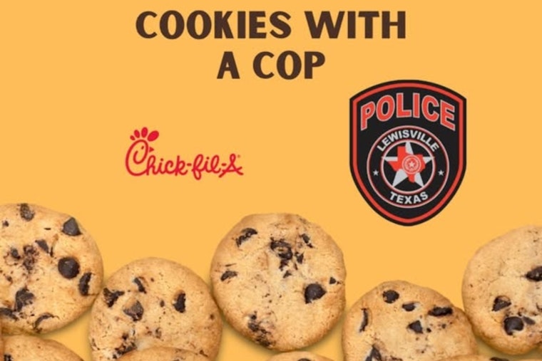 Lewisville Police and Chick-fil-A Host 'Cookies with a Cop' to Improve Community Relations