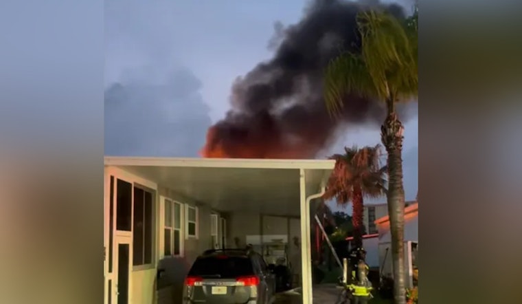 Lightning Strike Ignites Mobile Home Fire in Clearwater, No Injuries as Residents and Firefighters Escape Unscathed