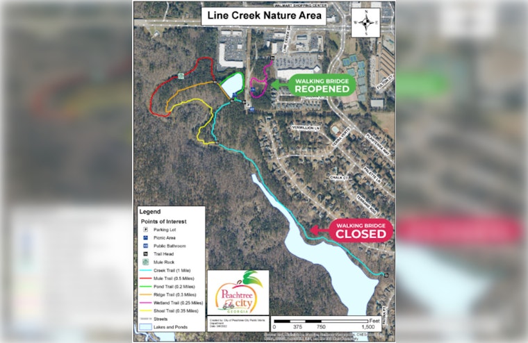 Line Creek Nature Area Reopens Renovated Wetland Trail Bridge in Peachtree City