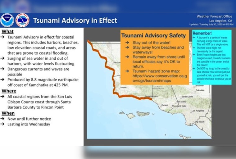 Los Angeles County Coastal Areas, Including Marina del Rey, Under Tsunami Advisory Following Undersea Disturbance