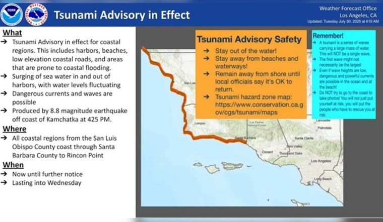 Los Angeles County Coastal Areas, Including Marina del Rey, Under Tsunami Advisory Following Undersea Disturbance