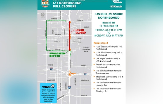 Major I-15 Closures in Las Vegas Scheduled for Tropicana Interchange Project Construction