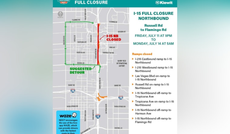 Major I-15 Closures in Las Vegas Scheduled for Tropicana Interchange Project Construction