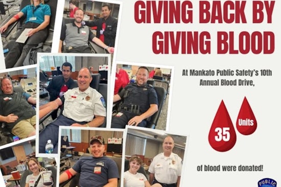 Mankato's Public Safety Blood Drive Reaches Milestone with 35 Units Collected, Benefiting Over 100 Lives