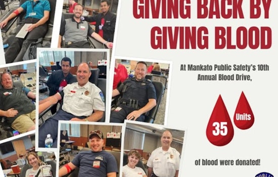 Mankato's Public Safety Blood Drive Reaches Milestone with 35 Units Collected, Benefiting Over 100 Lives