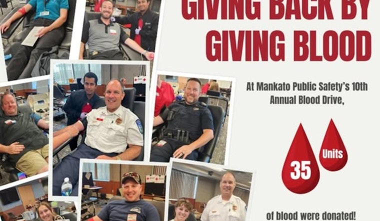 Mankato's Public Safety Blood Drive Reaches Milestone with 35 Units Collected, Benefiting Over 100 Lives