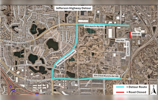 Maple Grove Commuters Alert: Jefferson Highway Closure for BNSF Railway Maintenance Jul 14-18