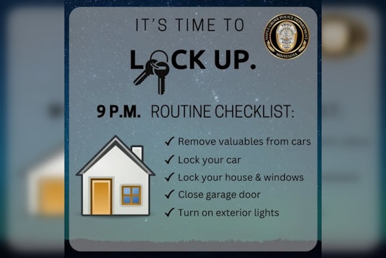 Maple Grove Police Urge Residents to Adopt '9 P.M. Lock-Up' Routine for Summer Safety