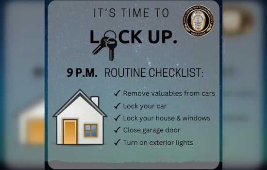 Maple Grove Police Urge Residents to Adopt '9 P.M. Lock-Up' Routine for Summer Safety