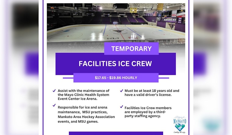 Mayo Clinic Health System Event Center in Mankato Hiring for Facilities Ice Crew