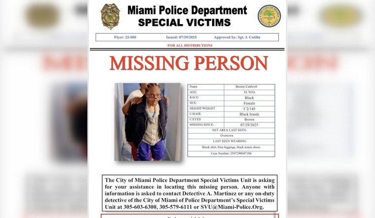 Miami Police Seek Public's Help to Locate Missing 81-Year-Old Bennie Caldwell from Overtown