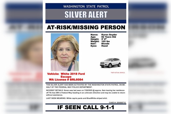 Missing 82-Year-Old Federal Way Woman Found Safe, Police Thank Community for Assistance