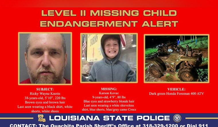 Missing 9-Year-Old Karson Kovac Found Safe in Ouachita Parish, Louisiana as Search Efforts Stand Down