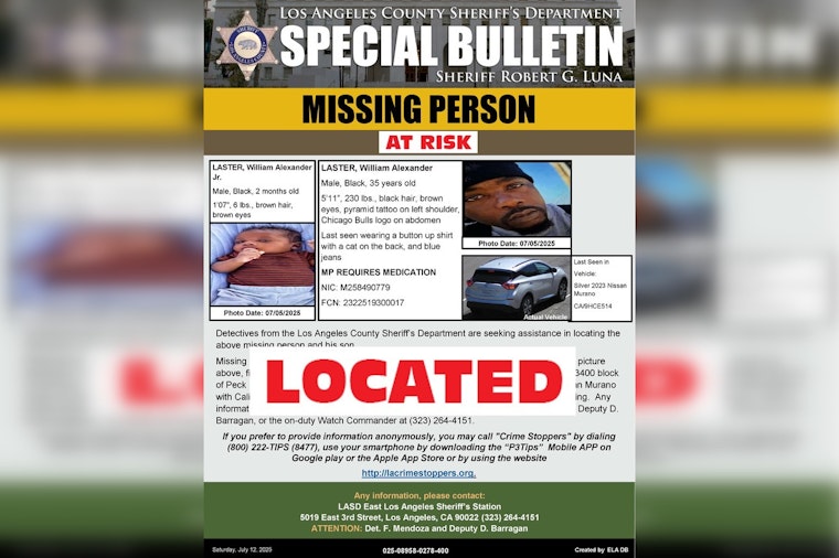 Missing Father and Infant Son Found Safe, LA County Sheriff Thanks Public and Personnel