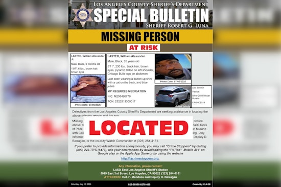 Missing Father and Infant Son Found Safe, LA County Sheriff Thanks Public and Personnel